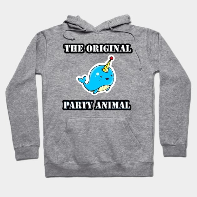 Narwhal with a party hat Hoodie by narwhalwall